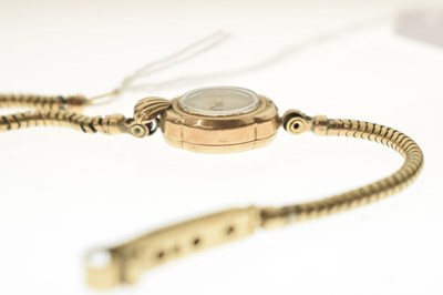 Lot 179 - Timor - Lady's 1950s 9ct gold bracelet watch