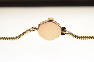 Lot 179 - Timor - Lady's 1950s 9ct gold bracelet watch