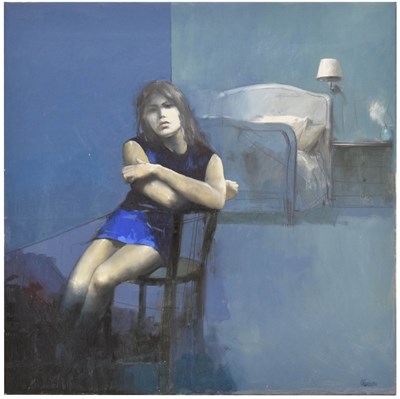 Lot 383 - Antonio Tamburro (Italian, b. 1948) - Oil on canvas - In the bedroom