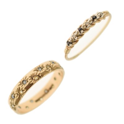 Lot 27 - Two 9ct gold gem-set rings