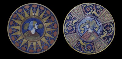 Lot 221 - Pair of early 20th century Italian maiolica chargers