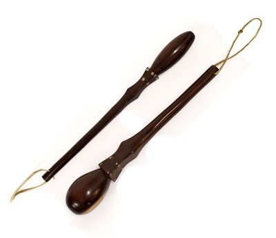 Lot 172 - Ethnographica - Pair of tribal hardwood throwing clubs