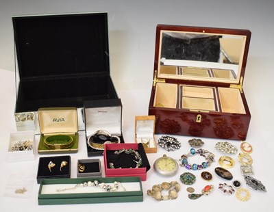 Lot 162 - Collection of costume jewellery, in two jewellery boxes