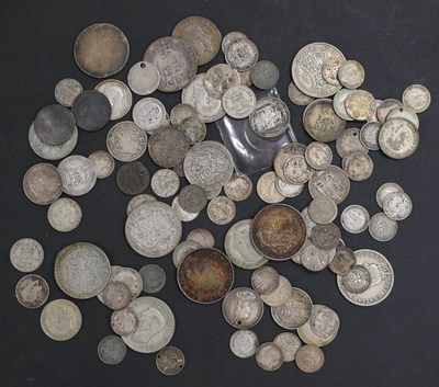 Lot 241 - Collection of pre 1947 silver coinage to include Victorian, Edward VII and George V examples, etc