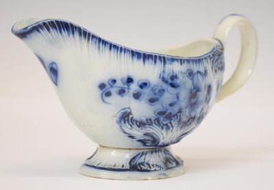 Lot 408 - Late 18th century pearlware sauceboat, possibly Leeds