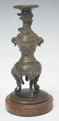Lot 506 - Japanese bronze candlestick
