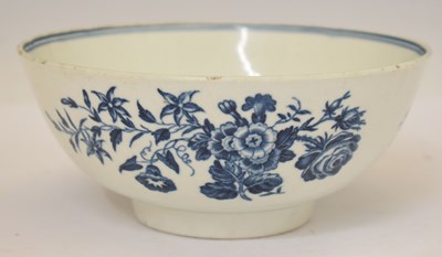Lot 410 - From the Collection of Lord & Lady Flight - 18th century Worcester 'Three Flowers' pattern slop bowl