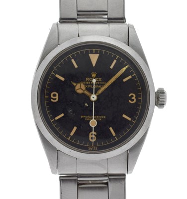 Lot 52 - Rolex - Oyster Perpetual Explorer stainless steel bracelet watch, ref. 6610
