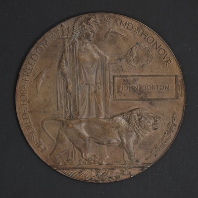 Lot 374 - First World War Memorial plaque to John Gorton