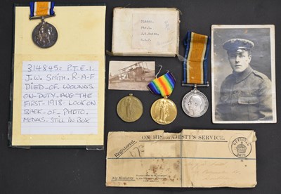 Lot 375 - Two British First World War medal pairs