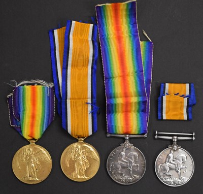 Lot 379 - Two British First World War medal pairs