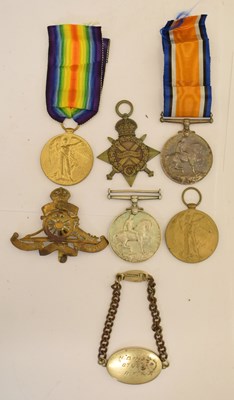 Lot 376 - British First World War medal trio, and medal pair