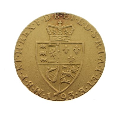 Lot 150 - George III gold spade Guinea, 1793