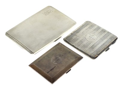 Lot 148 - Three silver cigarette cases, 357g gross approx..