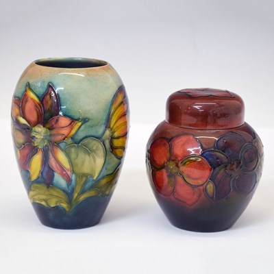 Lot 435 - Moorcroft - Walter Moorcroft flambé ginger jar and vase