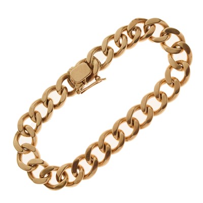 Lot 124 - 9ct gold heavy curb link bracelet