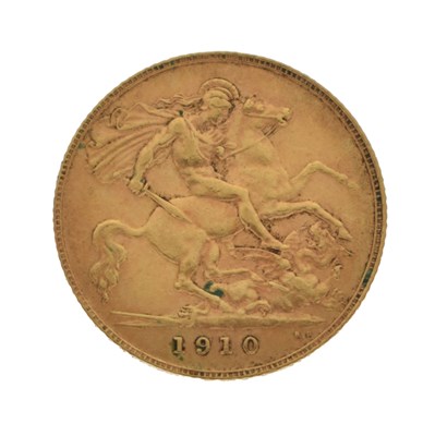 Lot 228 - Edward VII gold half sovereign, 1910
