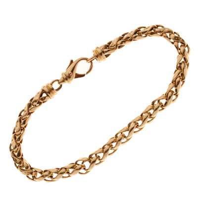 Lot 122 - 9ct gold, plaited link bracelet