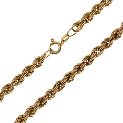 Lot 110 - 9ct gold rope link necklace
