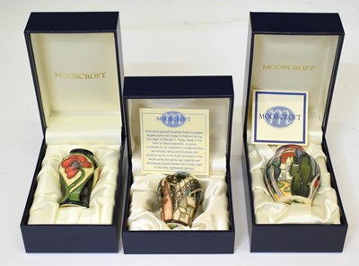 Lot 430 - Moorcroft - Three miniature vases