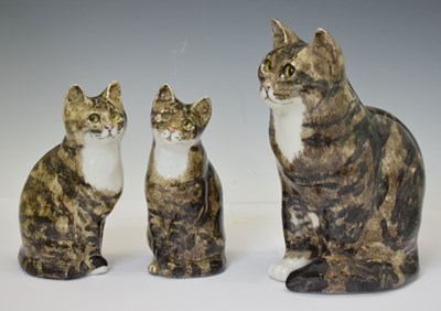 Lot 422 - Winstanley Tabby cat in seated pose, etc
