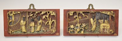 Lot 504 - Pair of Chinese panels