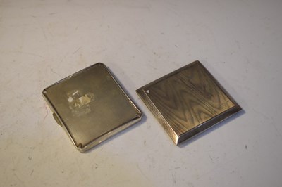 Lot 166 - Two silver cigarette cases, 280g approx gross.