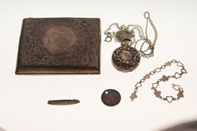 Lot 101 - Quantity of silver jewellery together with a silver cigarette case