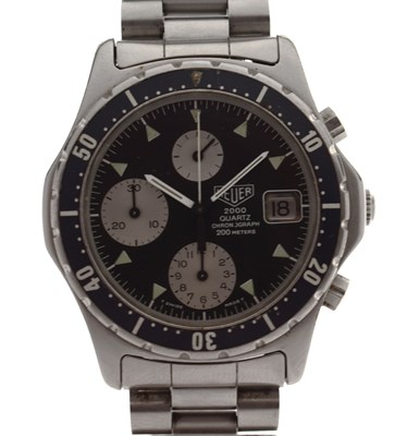 Lot 169 - Heuer - 2000 Quartz Chronograph stainless steel bracelet watch, ref. 273.006-1