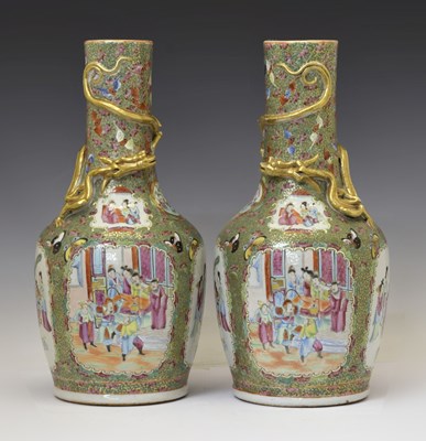 Lot 237 - Pair of 19th century Chinese Canton Famille Rose porcelain vases