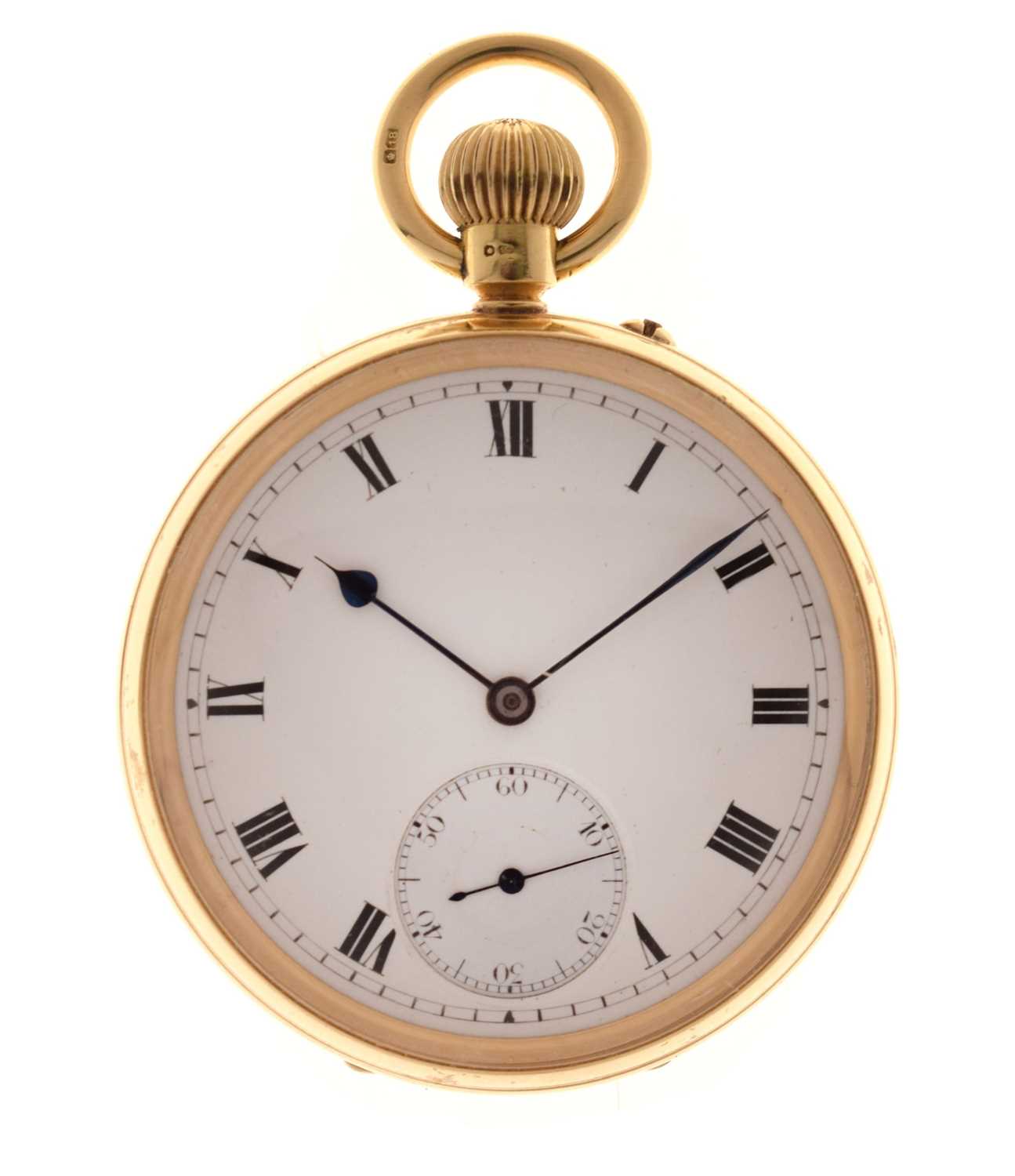 Lot 71 - George V 18ct gold open face pocket watch, Ross, Winchester