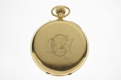 Lot 71 - George V 18ct gold open face pocket watch, Ross, Winchester
