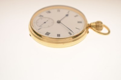 Lot 71 - George V 18ct gold open face pocket watch, Ross, Winchester