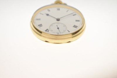 Lot 71 - George V 18ct gold open face pocket watch, Ross, Winchester