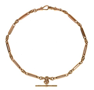 Lot 29 - 9ct gold fancy link Albert