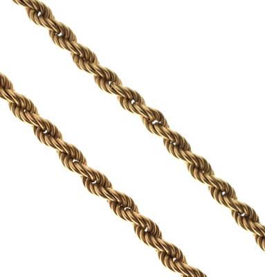Lot 105 - 9ct gold rope link necklace