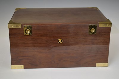 Lot 528 - Modern gilt metal bound cigar humidor by Humidif