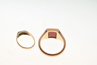 Lot 23 - Two 9ct gold signet type rings