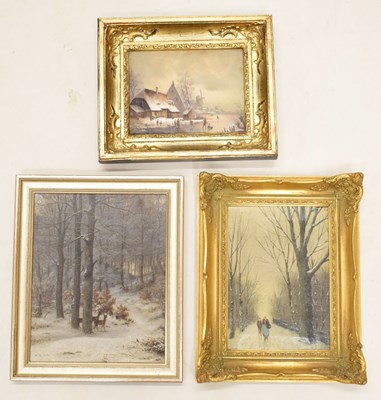 Lot 567 - Three German / Dutch winter scenes