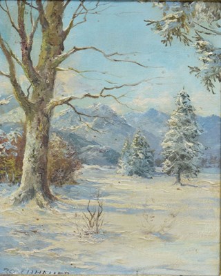 Lot 589 - Rosenhauer (20th century) - Oil on canvas - Winter landscape
