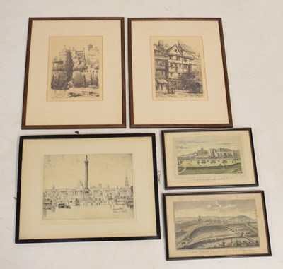Lot 596 - Five 19th / early 20th century engravings