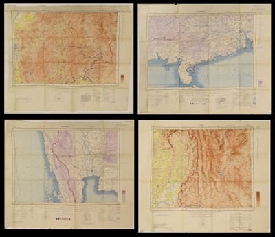 Lot 269 - Collection of twenty eight 1940s unframed South East Asian 'Hind 5000 Series' maps