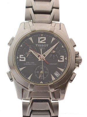 Lot 170 - Tissot - PR 100 Chronoalarm stainless steel bracelet watch, ref. P670/770