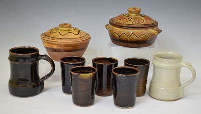 Lot 598 - Studio Pottery - Two Ray Finch Winchcombe Pottery mugs, etc