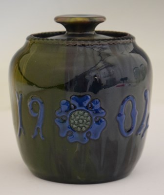 Lot 425 - Elton Ware (Clevedon) pottery tobacco jar '1904'