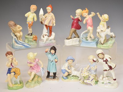 Lot 466 - Freda Doughty for Royal Worcester Twelve 'Months of the Year' figurines