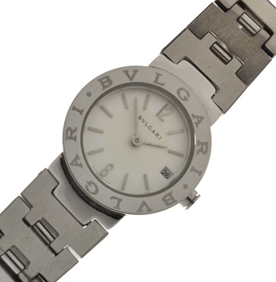 Lot 68 - Bulgari - 'Bvlgari Bvlgari' lady's stainless steel bracelet watch, ref. BB 33 SS