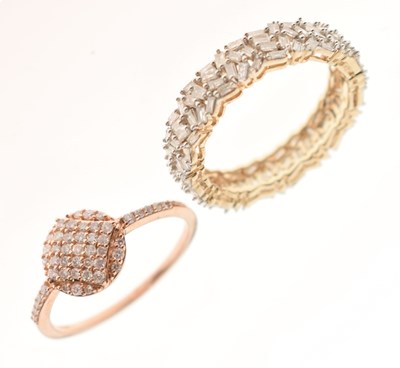 Lot 147 - Gemporia - 9ct rose gold diamond multi-stone cluster ring, etc