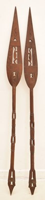 Lot 299 - Ethnographica - Two West African Benin type Jekri ceremonial paddles