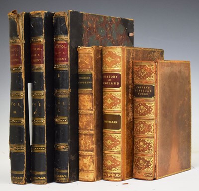 Lot 523 - Bindings - Five leather bound books, Bickers and Sons signed bindings, etc